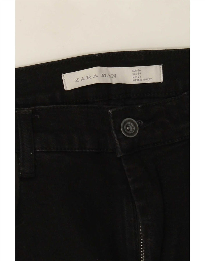 Zara Jeans ajustados desgastados para hombre EU 44 Large W34 L29 Negro