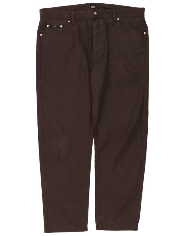 Pantalones informales rectos para hombre HUGO BOSS W40 L30 Algodón marrón