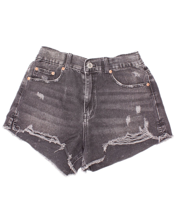 Zara Shorts Vaqueros Desgastados Niña 13-14 Años W26 Algodón Gris