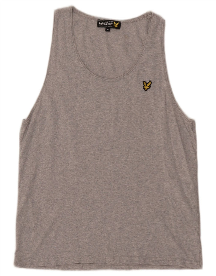 LYLE & SCOTT Camiseta sin mangas para hombre de algodón moteado gris medio