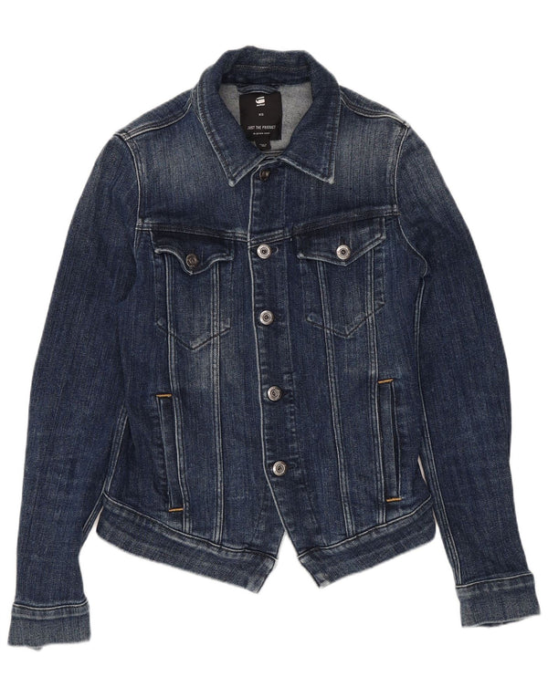 G-STAR Chaqueta vaquera corta para mujer UK 6 XS Algodón azul marino