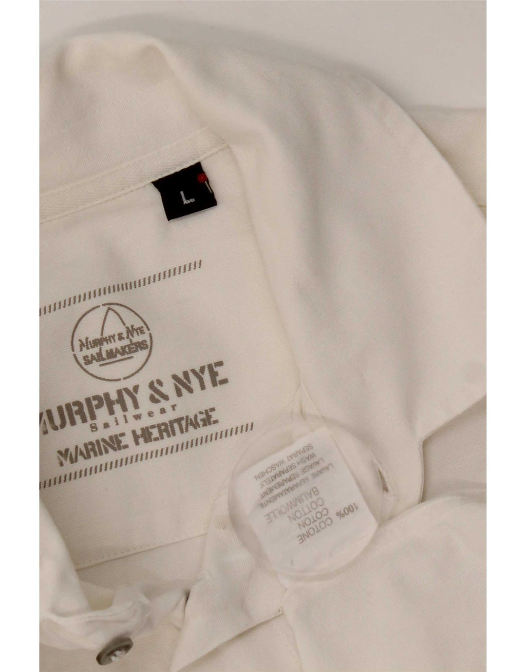 Murphy & Nye Camisa de manga corta para hombre grande de algodón blanco