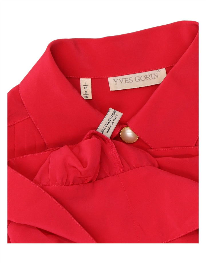 YVES GORIN Womens Shirt Blouse IT 42 Medium Pink Polyester Vintage Yves Gorin and Second-Hand Yves Gorin from Messina Hembry 