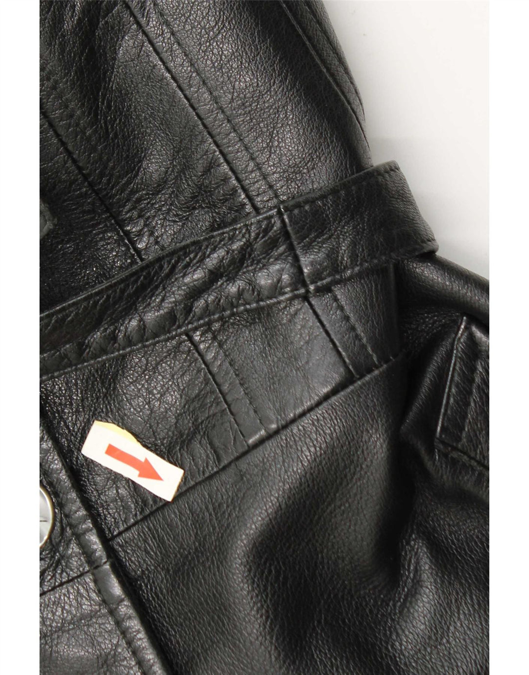 Chaqueta de cuero vintage para mujer IT 44 Cuero negro medio