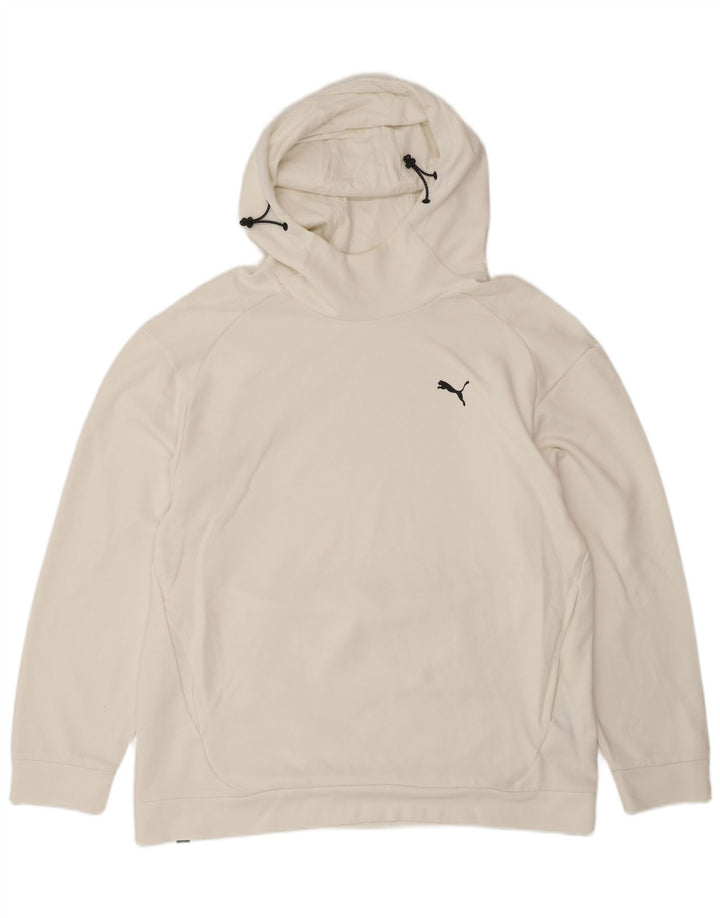 Puma - Sudadera con capucha para hombre, talla grande, algodón blanco