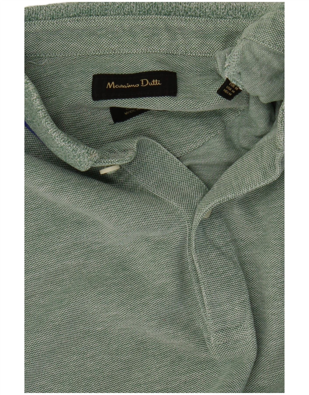MASSIMO DUTTI Polo Hombre Verde Medio Moteado