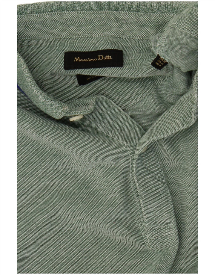 MASSIMO DUTTI Polo Hombre Verde Medio Moteado