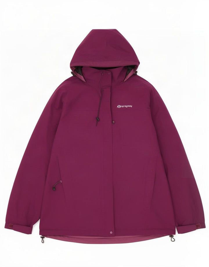 Sprayway Chaqueta cortavientos con capucha para mujer Reino Unido 44 Poliéster granate grande