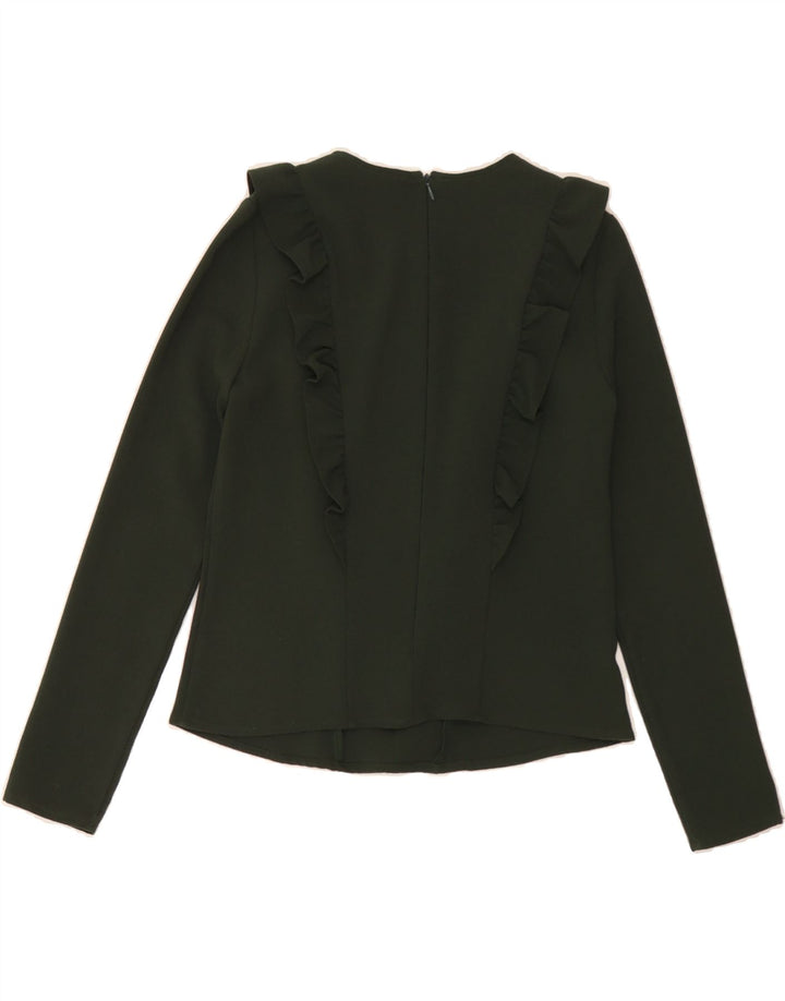ZARA Womens Long Sleeve Blouse Top UK 10 Small Green Vintage Zara and Second-Hand Zara from Messina Hembry 