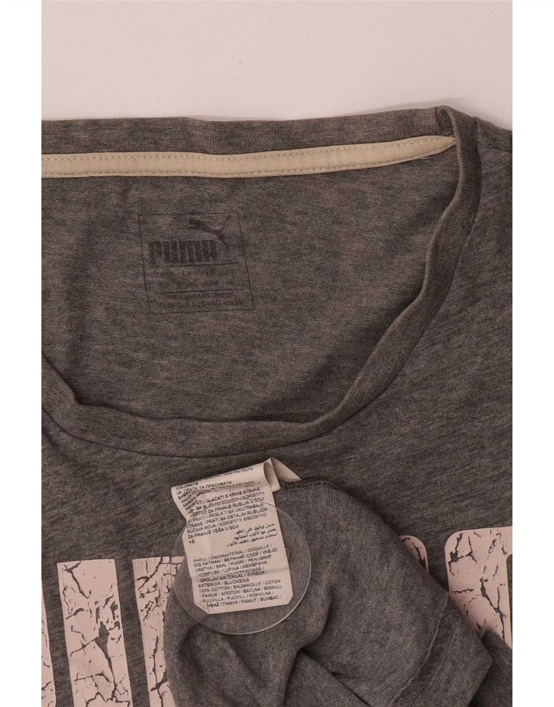 Puma - Camiseta gráfica para hombre, talla pequeña, algodón gris