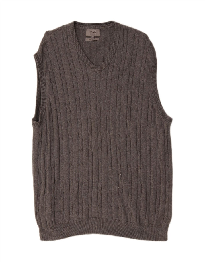 Marks & Spencer - Camiseta sin mangas para hombre, talla 2XL, algodón gris