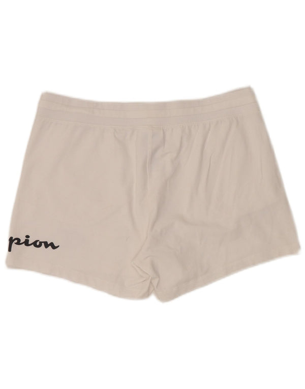 CHAMPION Pantalones cortos deportivos gráficos para mujer UK 40 Grande Algodón blanco