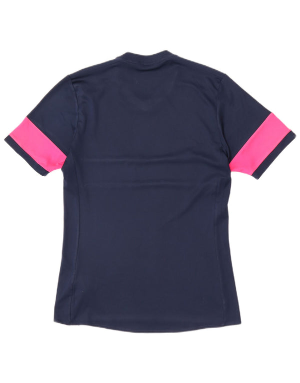 Adidas Mujer Climalite Camiseta Top UK 12 Medium Azul Marino Colorblock