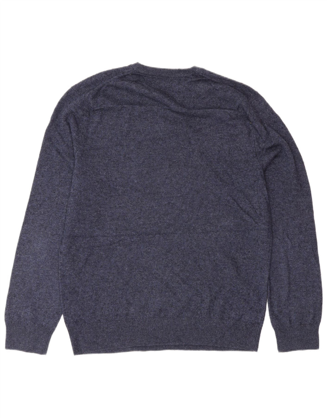 Cos suéter de cuello redondo para hombre de lana azul marino medio