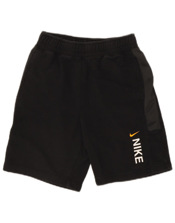 Nike - Pantalones cortos deportivos con gráficos para niños, 12-13 años, talla grande, algodón negro