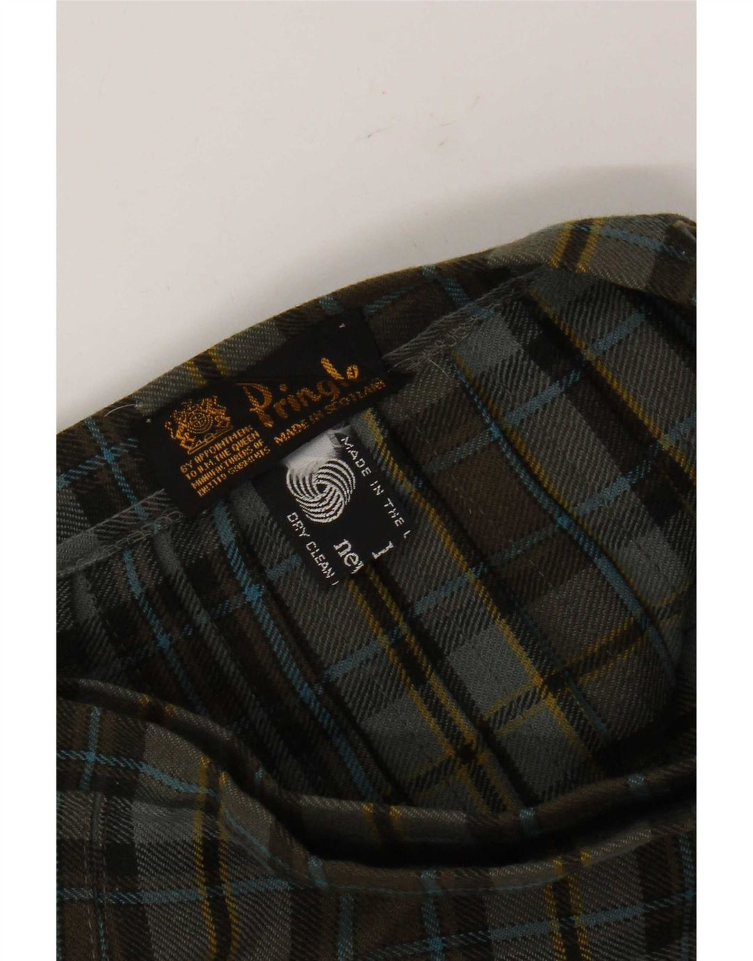 Pringle Falda Cruzada Kilted Para Mujer W26 Lana Nueva A Cuadros Verdes Pequeños