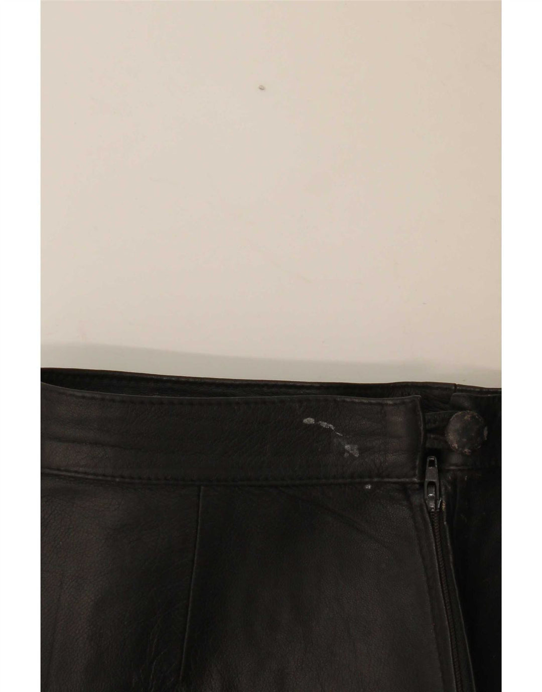 Falda de cuero vintage para mujer W28 Negro medio