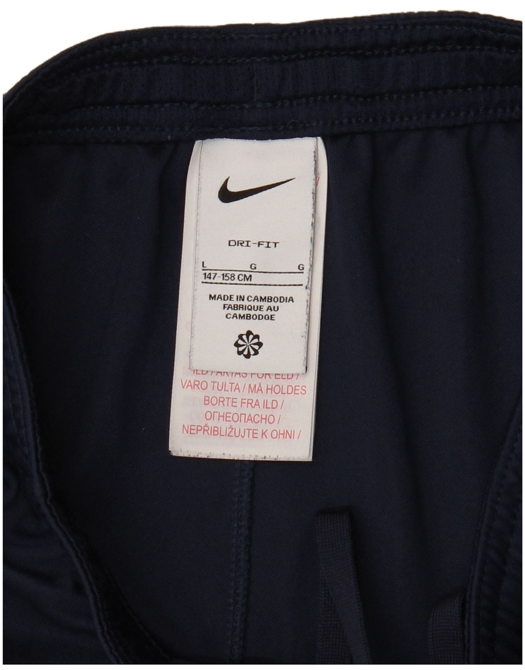 NIKE Pantalones cortos deportivos Dri Fit para niños 12-13 años Grande Azul marino Colorblock