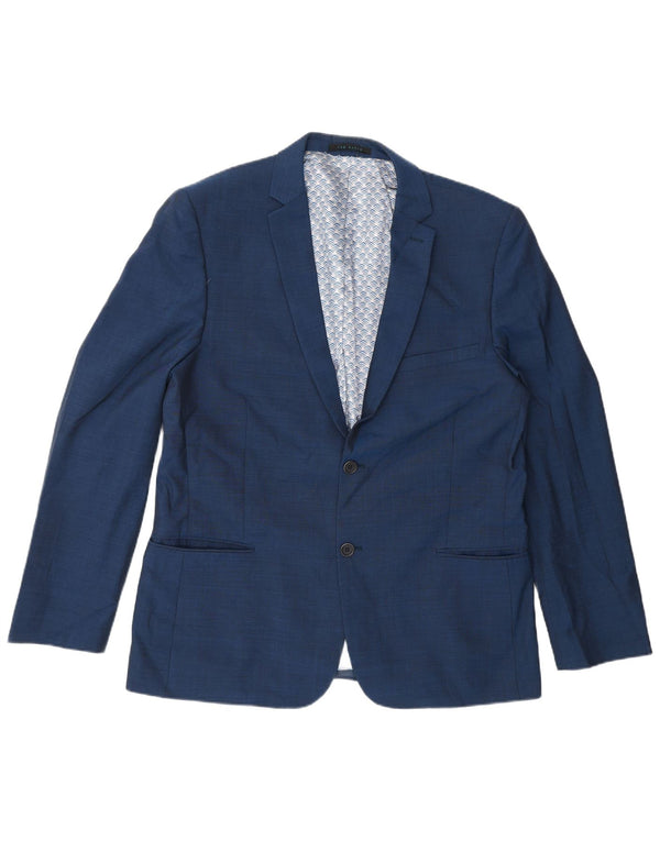 Ted Baker Chaqueta tipo blazer de 2 botones para hombre UK 42 XL Lana azul