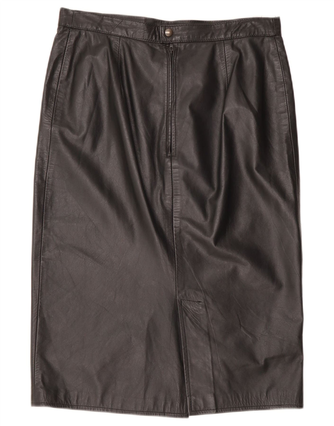 Falda de cuero vintage para mujer W32 grande negro