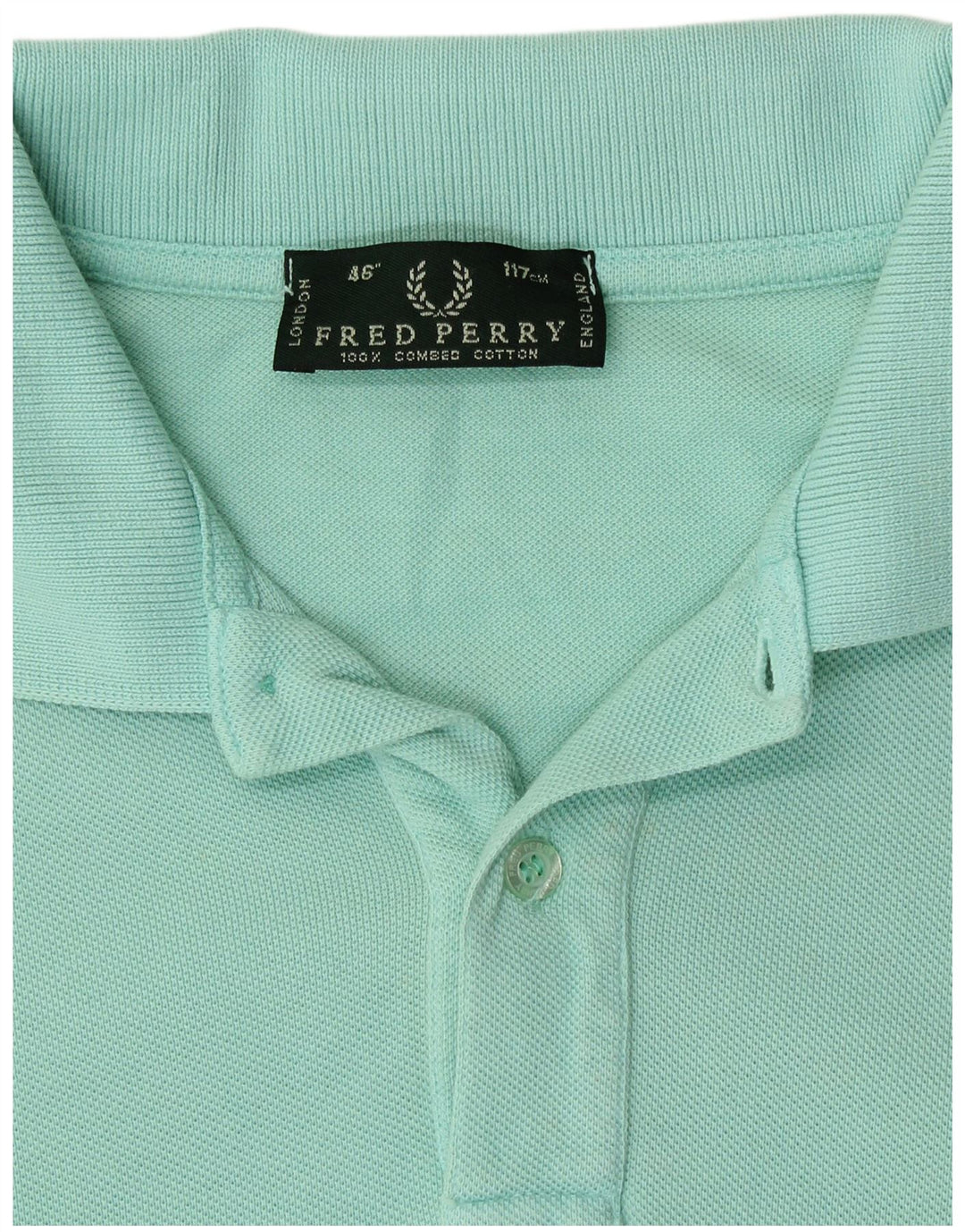 FRED PERRY Mens Polo Shirt Large Turquoise Cotton