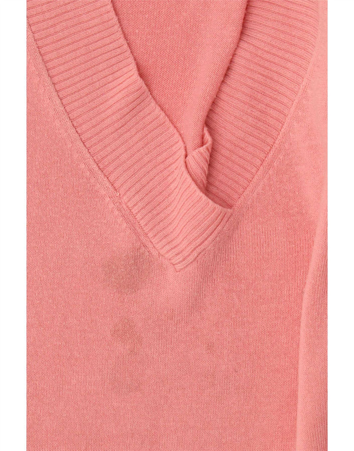 Marks & Spencer Suéter tipo jersey de gran tamaño con cuello en V para mujer UK 46 Large Pink