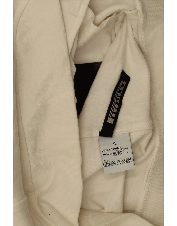 Pirelli Chaqueta superior de chándal gráfico para mujer UK 10 Small Off White Cotton