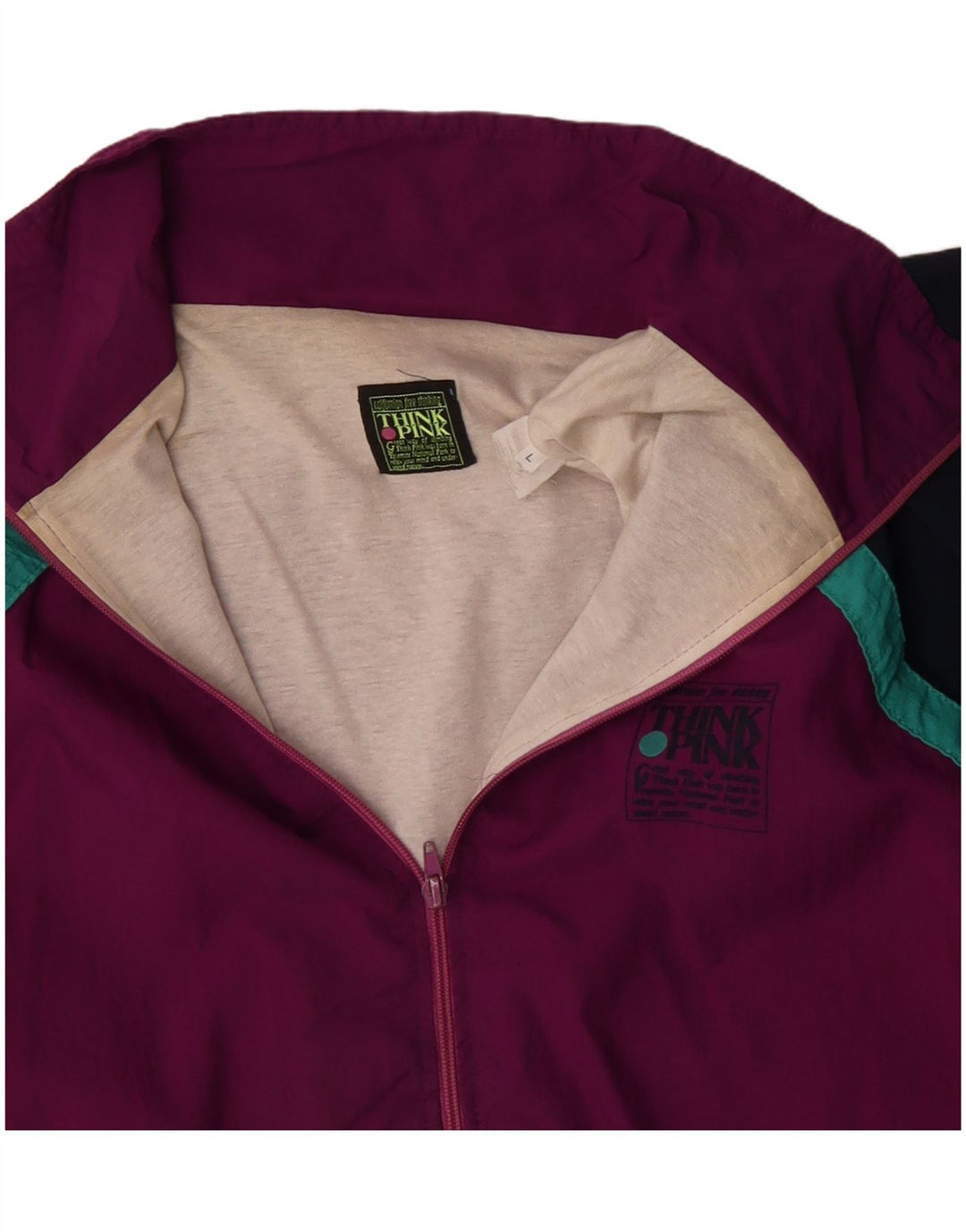 THINK PINK Chaqueta superior de chándal para hombre Poliéster con bloques de color burdeos grande