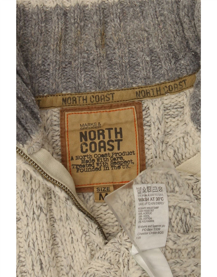 Marks & Spencer Jersey De Cuello Con Cremallera Para Hombre Acrílico Moteado Gris Medio