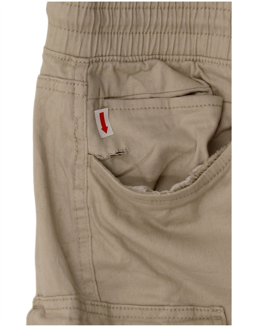 IZOD Pantalones cortos cargo ajustados para hombre pequeño W29 algodón beige