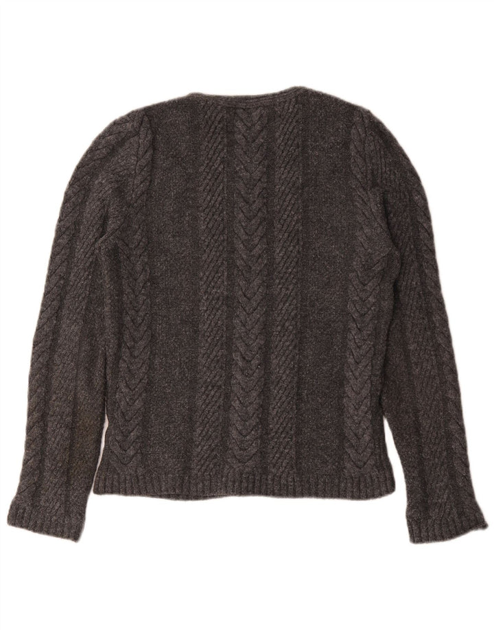 Zara Hombre Jersey De Cuello Redondo Jersey Grande Acrílico Moteado Gris