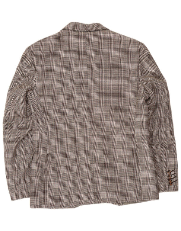 Pierre Cardin Chaqueta tipo blazer con 1 botón para hombre EU 46 Small Grey Houndstooth