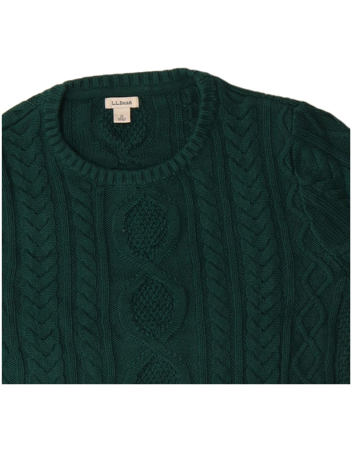 L.L.BEAN Jersey con cuello barco para hombre de algodón verde medio