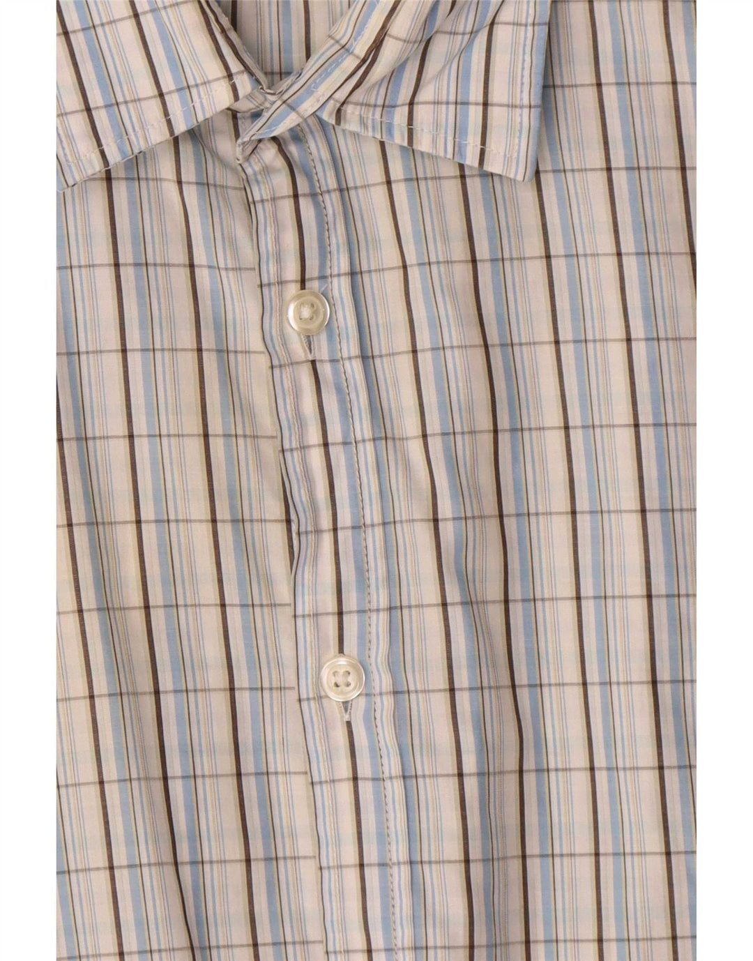 Camisa Hugo Boss Hombre Manga Corta XL Algodón Cuadros Azul
