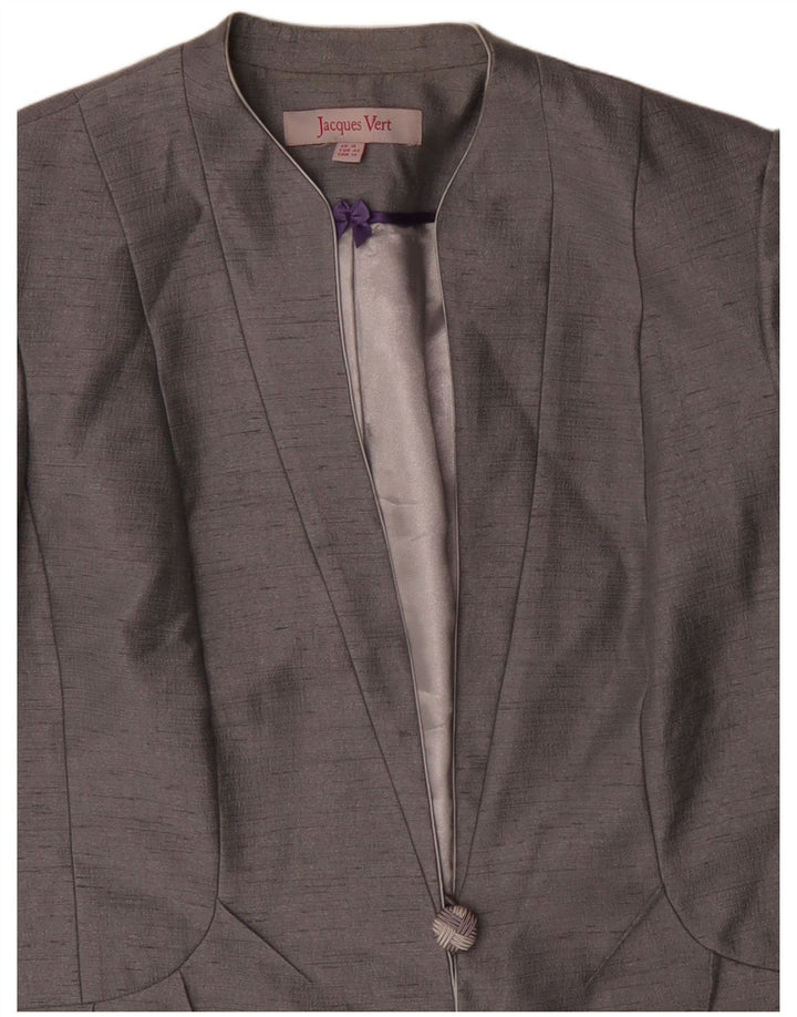 Jacques Vert Chaqueta tipo blazer con 1 botón para mujer UK 46 Viscosa gris grande