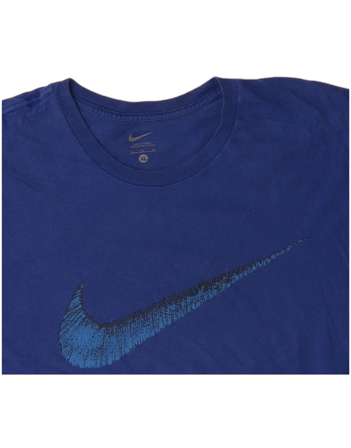 NIKE Camiseta gráfica para hombre Top XL Algodón azul