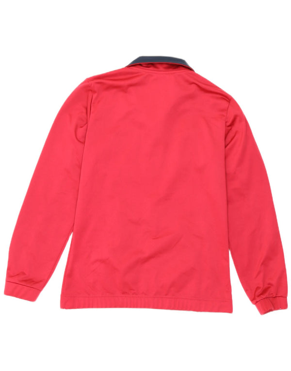 Asics - Chaqueta de chándal para mujer, talla 40, poliéster color block, color rojo medio