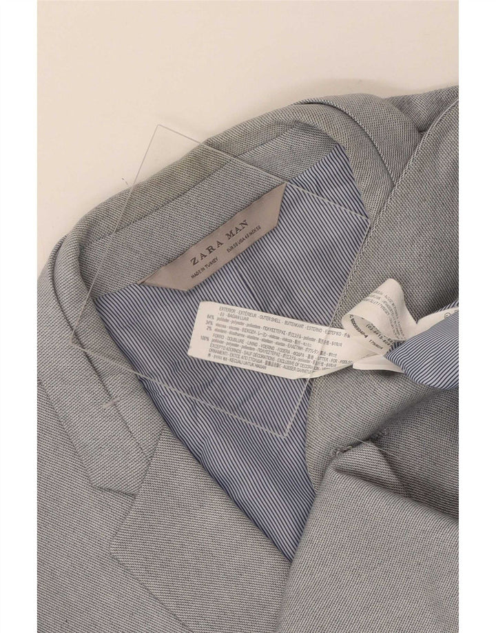 Zara Chaqueta Blazer De 2 Botones Para Hombre EU 56 XL Poliéster Gris