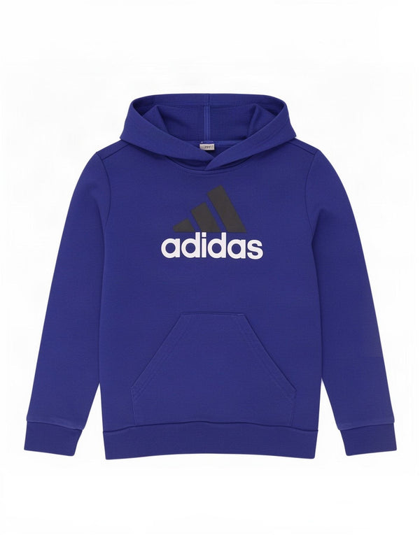 Adidas - Sudadera con capucha para niños, 9-10 años, algodón azul