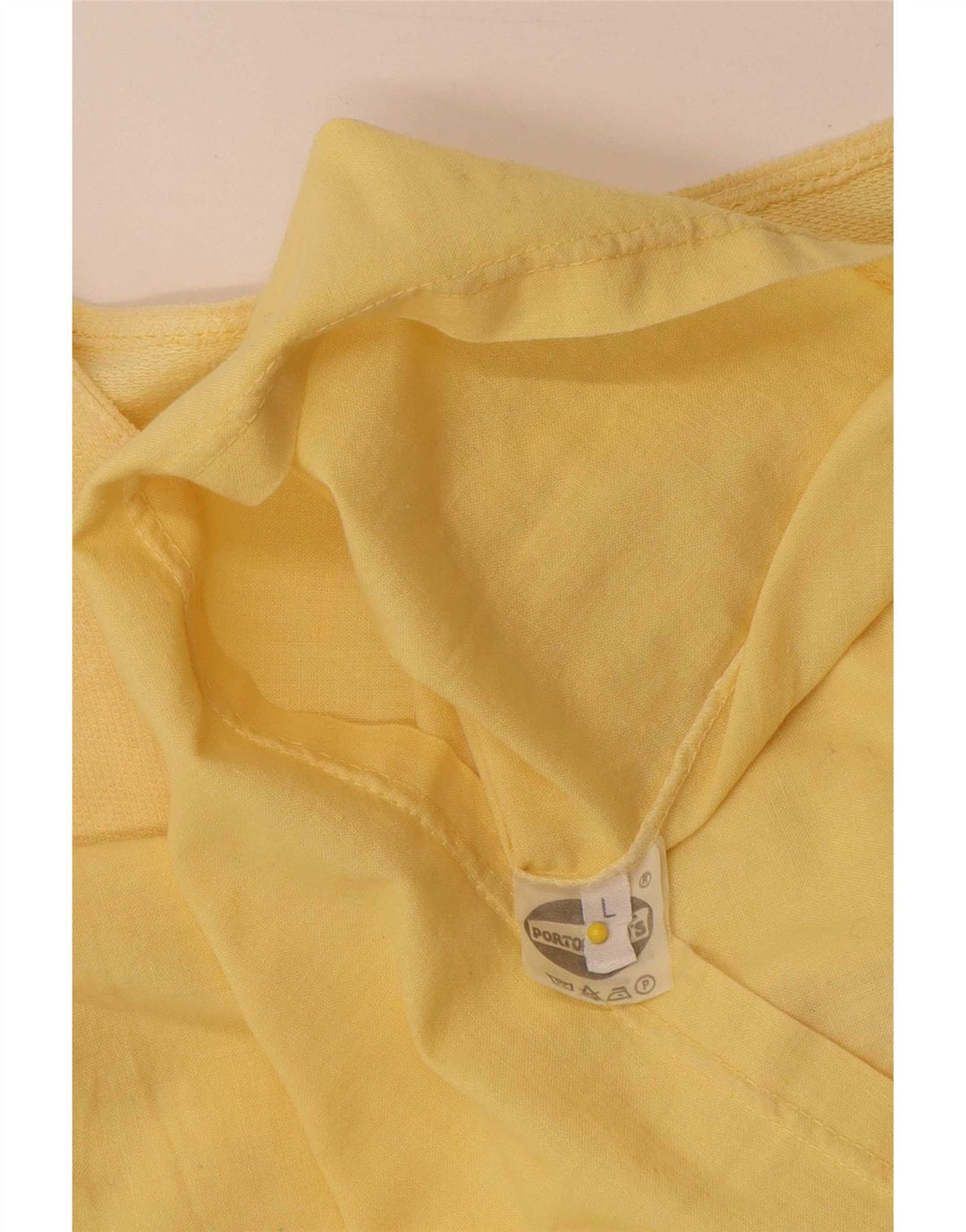 Portobello's Camisa tipo jersey de manga corta para hombre, algodón amarillo grande
