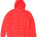Calvin Klein Chaqueta acolchada con capucha para mujer UK 46 Large Nylon rojo