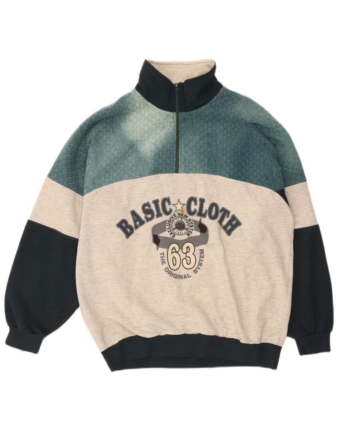 EXTE Sudadera con gráfico y cuello con cremallera para hombre, tipo jersey, color gris grande