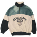 EXTE Sudadera con gráfico y cuello con cremallera para hombre, tipo jersey, color gris grande