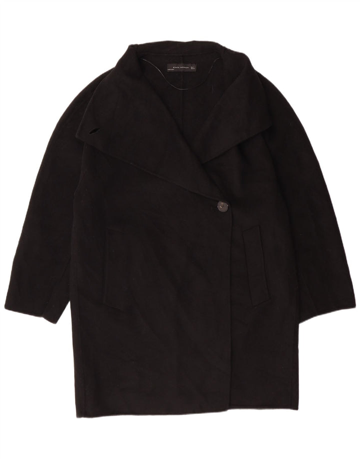 Abrigo ZARA Mujer UK 46 Grande Lana Negra