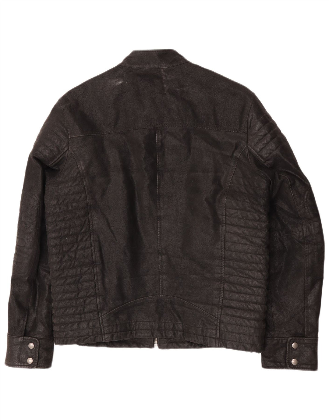 CLOCK HOUSE Chaqueta motera de cuero para hombre UK 40 Large Black Leather