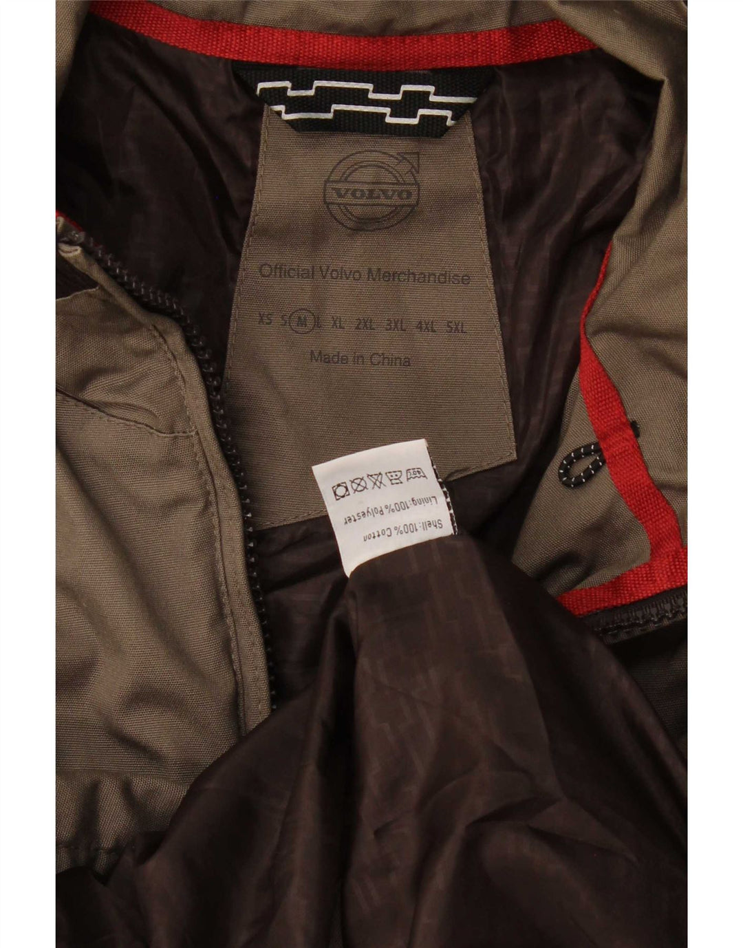 Chaqueta bomber con gráfico Volvo para hombre UK 38 Algodón gris medio con bloques de color