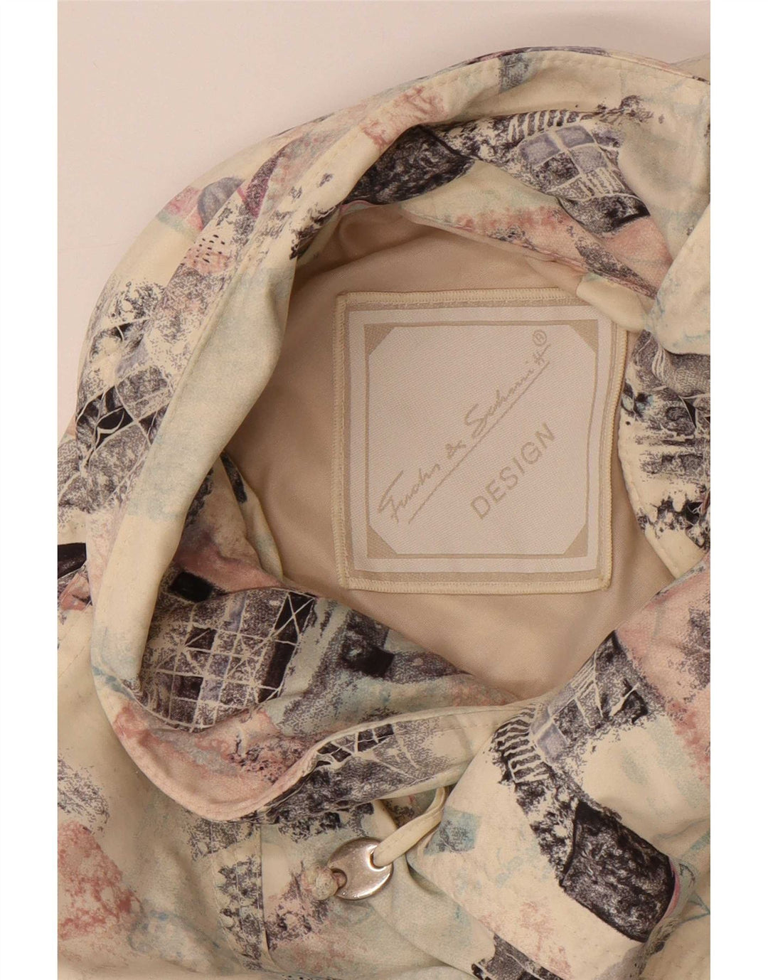 FUCHS & SCHMITT Abrigo cortavientos con estampado abstracto para mujer UK 46 Large Beige