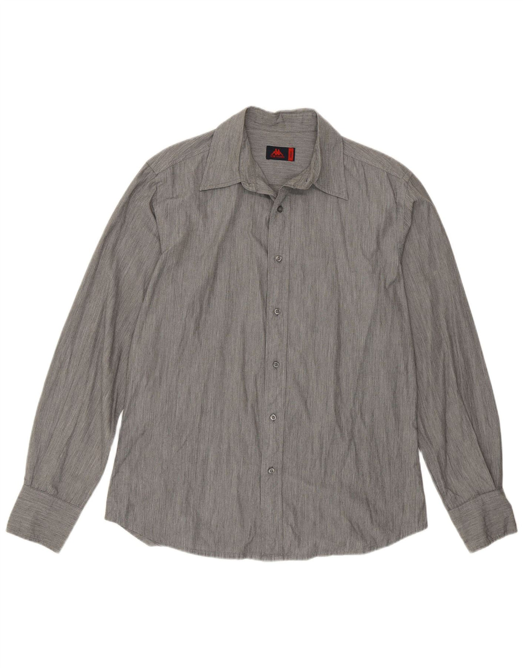 Camisa Kappa Hombre Gris Medio Algodón Rayas Pintadas