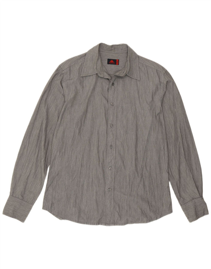 Camisa Kappa Hombre Gris Medio Algodón Rayas Pintadas