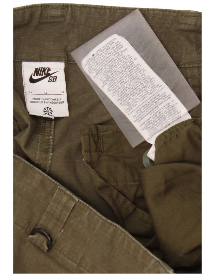 Pantalón cargo recto NIKE Mujer W34 L27 Algodón caqui